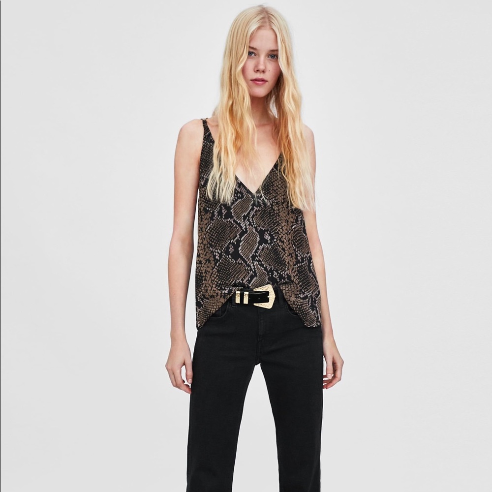 NWT Zara Snakeskin Print Cami